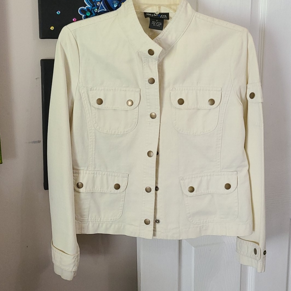 Style & Co Light beige jacket petite size S